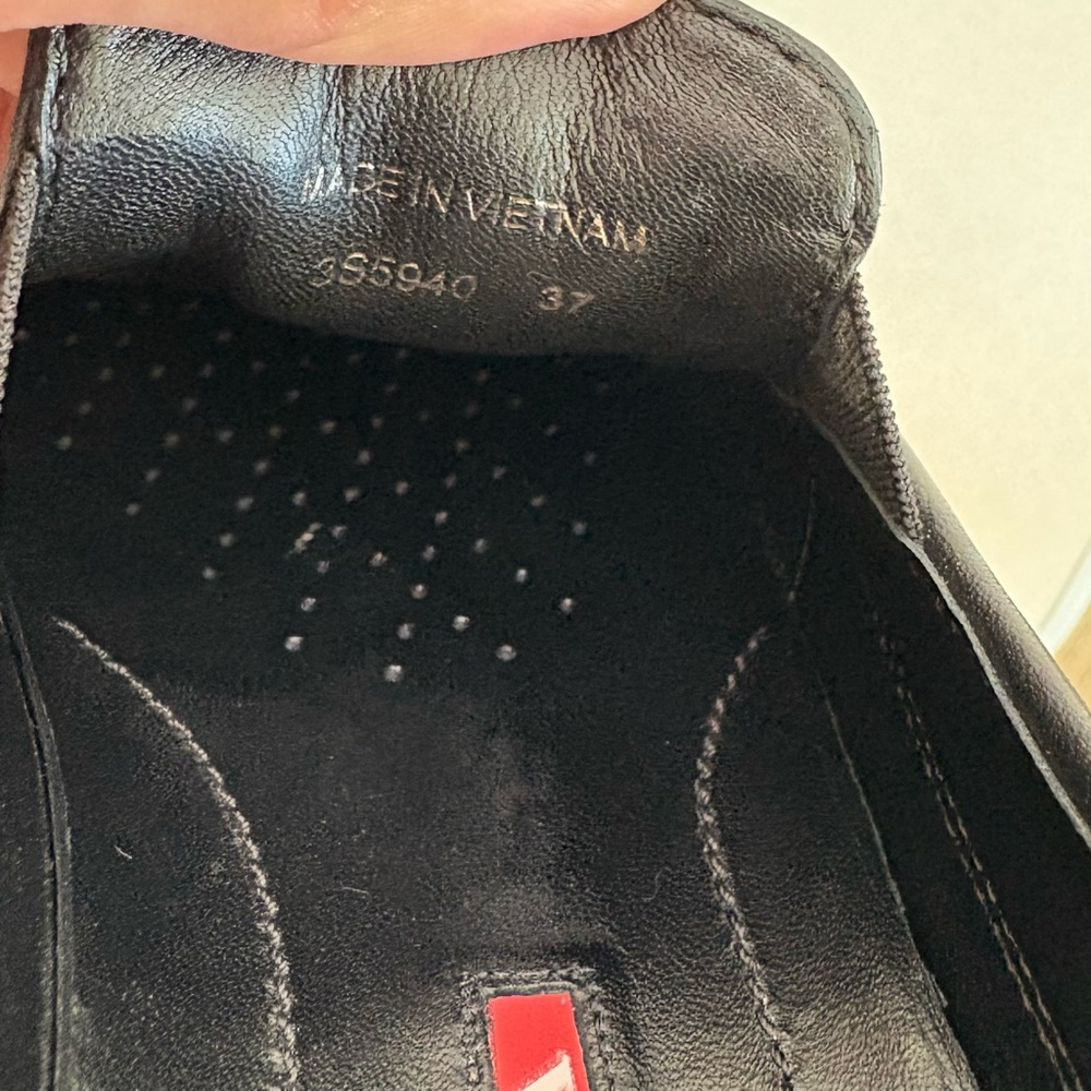 Prada Women's Black Leather Slip-On Loafers - Picture 9 of 10